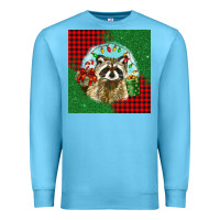 Ocean Blue christmas raccoon Premium Sweatshirt - BarkalooDesign