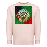 Pale Pink christmas raccoon Premium Sweatshirt - BarkalooDesign