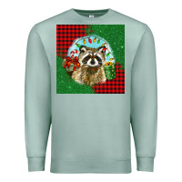 Seafoam christmas raccoon Premium Sweatshirt - BarkalooDesign