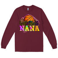Burgundy basketball nana Long Sleeve Tee - OliviaCreatesArt