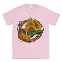 Bubblegum Pink western hat with sunflowers and rope Classic Tee - Artiststas
