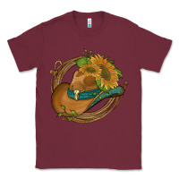 Burgundy western hat with sunflowers and rope Classic Tee - Artiststas
