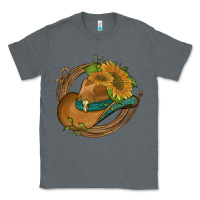 Charcoal Heather western hat with sunflowers and rope Classic Tee - Artiststas