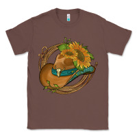 Chestnut western hat with sunflowers and rope Classic Tee - Artiststas