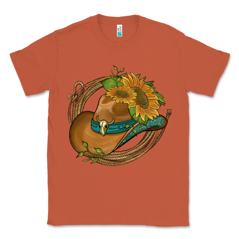 Western Hat With Sunflowers And Rope Classic Tee by Artiststas | Teevron