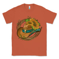 Copper western hat with sunflowers and rope Classic Tee - Artiststas