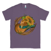 Lavender western hat with sunflowers and rope Classic Tee - Artiststas
