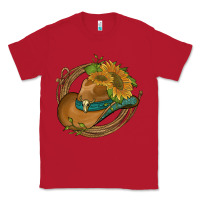 Red western hat with sunflowers and rope Classic Tee - Artiststas