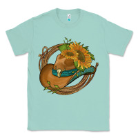 Seafoam western hat with sunflowers and rope Classic Tee - Artiststas