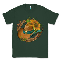 Sports Green western hat with sunflowers and rope Classic Tee - Artiststas