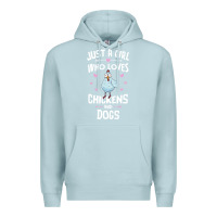 Blue Mist Just A Girl Who Loves Chickens And Dogs Gift Women Premium Hoodie - trangStudio