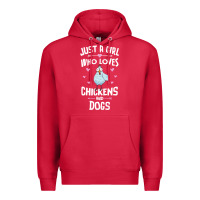 Cardinal Just A Girl Who Loves Chickens And Dogs Gift Women Premium Hoodie - trangStudio