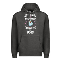 Charcoal Heather Just A Girl Who Loves Chickens And Dogs Gift Women Premium Hoodie - trangStudio