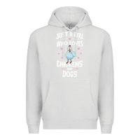 Dove Grey Just A Girl Who Loves Chickens And Dogs Gift Women Premium Hoodie - trangStudio