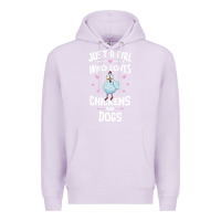 Lilac Just A Girl Who Loves Chickens And Dogs Gift Women Premium Hoodie - trangStudio