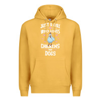 Mustard Just A Girl Who Loves Chickens And Dogs Gift Women Premium Hoodie - trangStudio