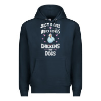 Navy Just A Girl Who Loves Chickens And Dogs Gift Women Premium Hoodie - trangStudio
