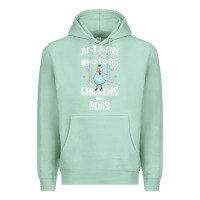 Seafoam Just A Girl Who Loves Chickens And Dogs Gift Women Premium Hoodie - trangStudio