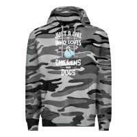 Slate Camo Just A Girl Who Loves Chickens And Dogs Gift Women Premium Hoodie - trangStudio