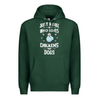 Sports Green Just A Girl Who Loves Chickens And Dogs Gift Women Premium Hoodie - trangStudio