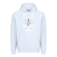 White Just A Girl Who Loves Chickens And Dogs Gift Women Premium Hoodie - trangStudio