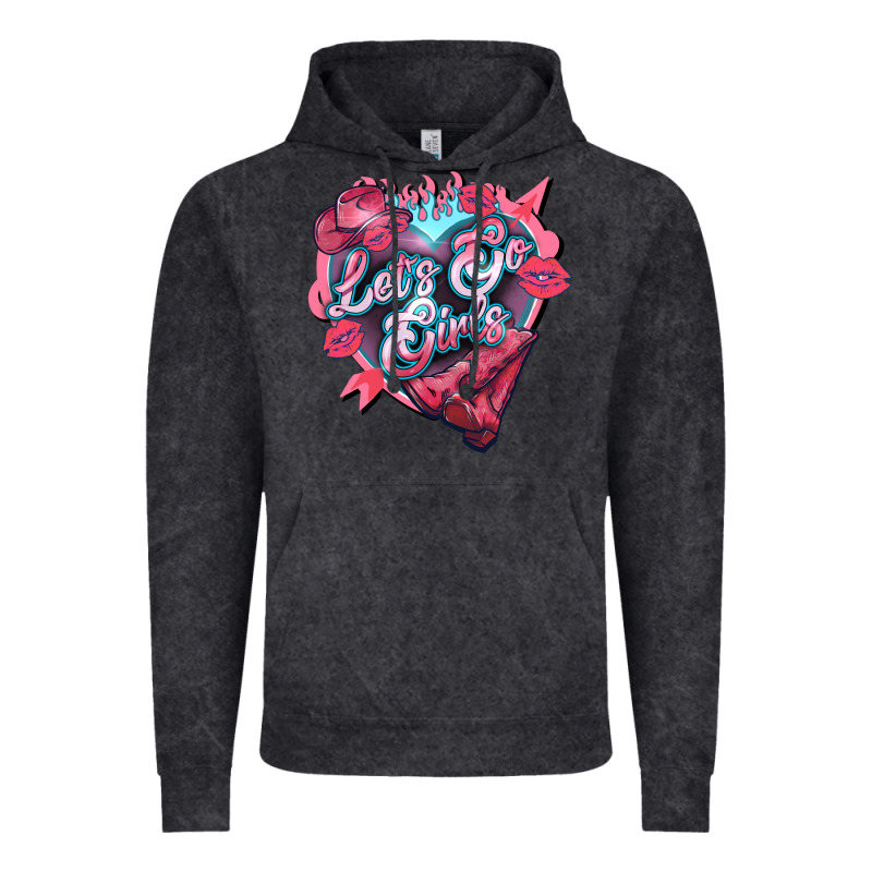 Let's Go Girls Pink Valentine's Day Vintage Hoodie by HowdyJamesFarm | Teevron
