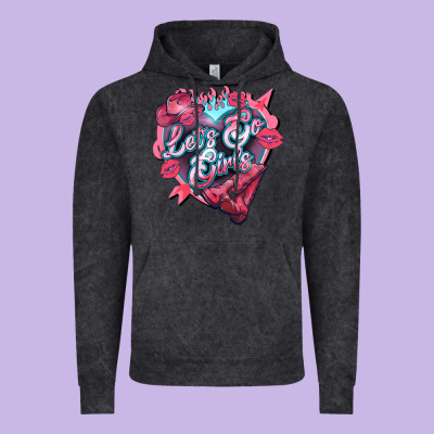 Let's Go Girls Pink Valentine's Day Vintage Hoodie Designed By Howdyjamesfarm