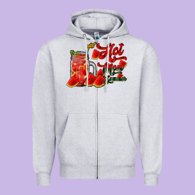 Hot Mom Summer Watermelon Zipper Hoodie Designed By Racoondesign