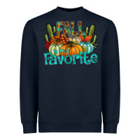 Navy fall pumpkin art Heavyweight Sweatshirt - CowhideDigitalArt