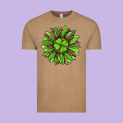 Lucky Leopard St Patricks Sunflower Vintage Tee Designed By Jasminsmagicworld