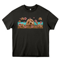 Asphalt floral cockapoo Heavy Core Tee - Jasminsmagicworld
