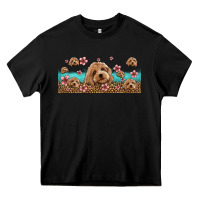 Black floral cockapoo Heavy Core Tee - Jasminsmagicworld