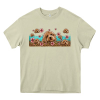 Mossy floral cockapoo Heavy Core Tee - Jasminsmagicworld