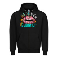 Black hot mom summer Zipper Hoodie - RacoonDesign
