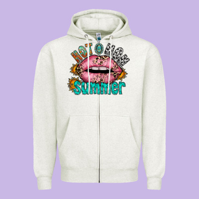 Hot Mom Summer Zipper Hoodie Designed By Racoondesign