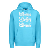 Ocean Blue Retro Three England Lions Vintage Souvenir Premium Hoodie - trangStudio