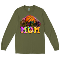 Army Green basketball mom Long Sleeve Tee - OliviaCreatesArt