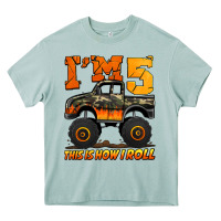 Arona i'm five this is how i roll monster truck birthday Heavy Core Tee - Jasminsmagicworld