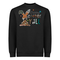 Black Happy Easter Y'all Heavyweight Sweatshirt - CowhideDigitalArt