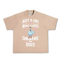 Burro Just A Girl Who Loves Chickens And Dogs Gift Women Urban Heavy Tee - trangStudio