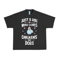 Pigment Black Just A Girl Who Loves Chickens And Dogs Gift Women Urban Heavy Tee - trangStudio