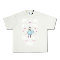Pistachio Just A Girl Who Loves Chickens And Dogs Gift Women Urban Heavy Tee - trangStudio