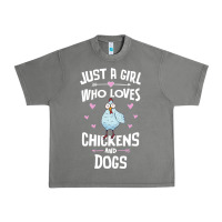 Tornado Just A Girl Who Loves Chickens And Dogs Gift Women Urban Heavy Tee - trangStudio