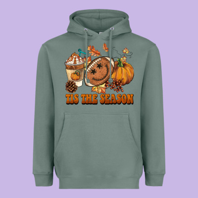 Tis The Season Football Heavyweight Hoodie Designed By Barkaloodesign