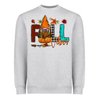 Heather Grey Fall Vibes Heavyweight Sweatshirt - CowhideDigitalArt
