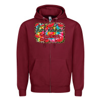Burgundy Hot nana summer Zipper Hoodie - RacoonDesign