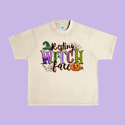 Resting Witch Face Urban Heavy Tee Designed By Cowgirlartshop