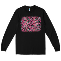 Black pink glitter leopard with heart background Long Sleeve Tee - OliviaCreatesArt