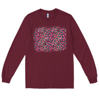 Burgundy pink glitter leopard with heart background Long Sleeve Tee - OliviaCreatesArt