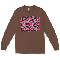 Chestnut pink glitter leopard with heart background Long Sleeve Tee - OliviaCreatesArt